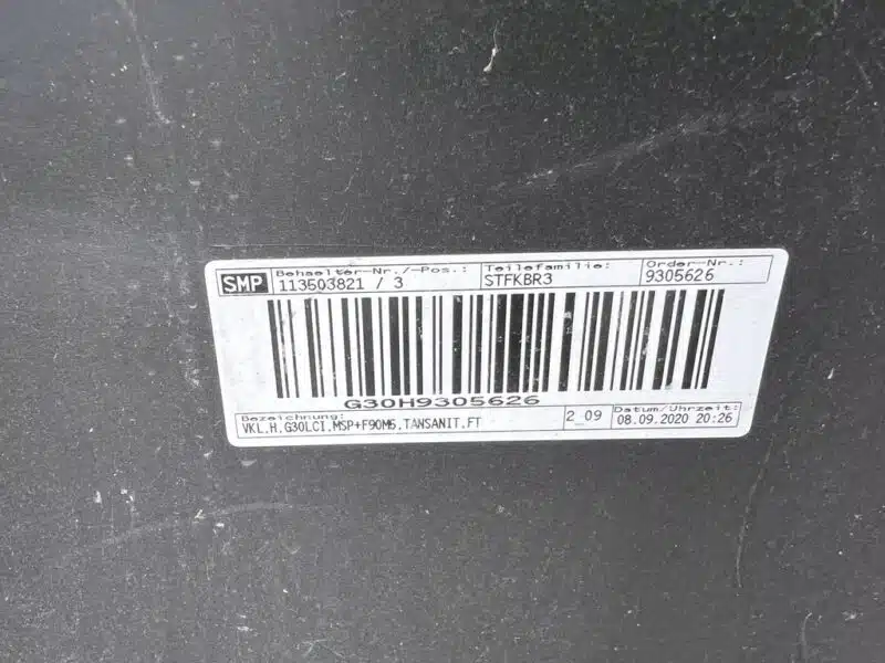 paraurti posteriore BMW 5 G30 Pacchetto M colore C3Z